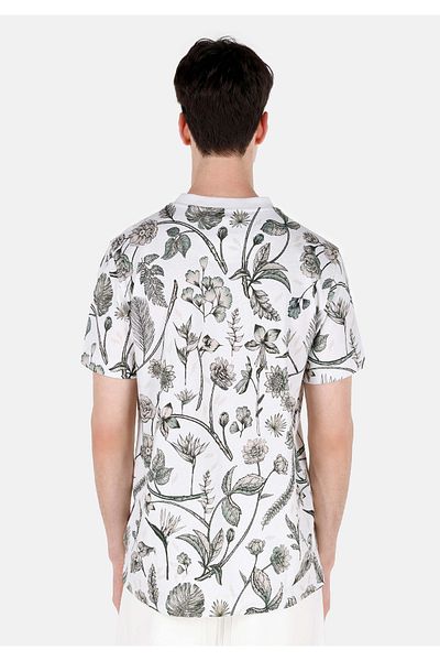 Colin's Tricou cu mânecă scurtă pentru bărbați, cu decolteu normal, imprimat, bej