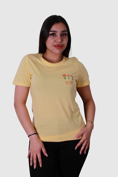trender 3 Flower Print Yellow Women's T-Shirt