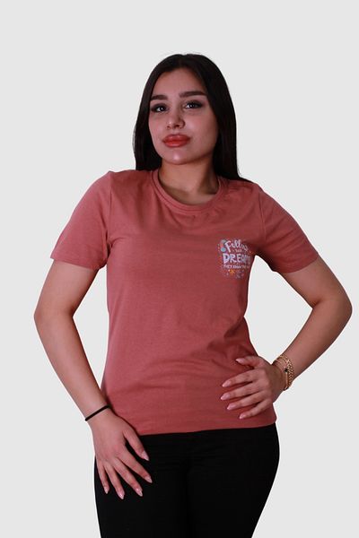 trender Συνέχισε το γυναικείο μπλουζάκι Dream Print Dusty Rose Model 6