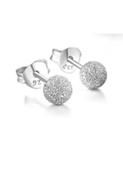 TChic Simli Gri Top Küpe