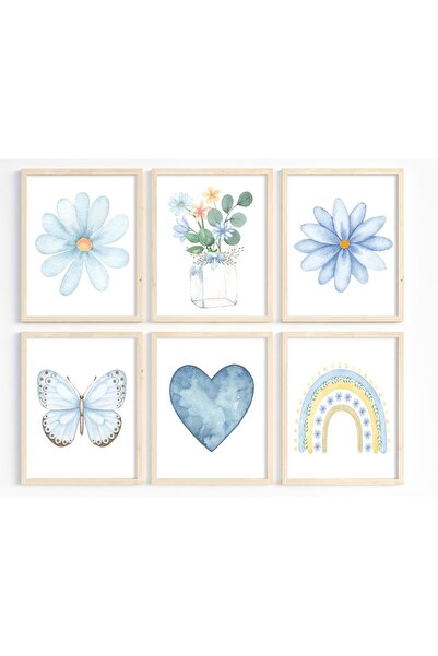 FORONEUS Butterfly Sun Rainbow Themed Child & Baby Room 6-Piece Table Set