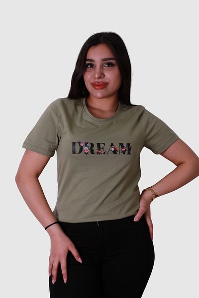 trender Dream Print Mint Green Women's T-Shirt Model 1