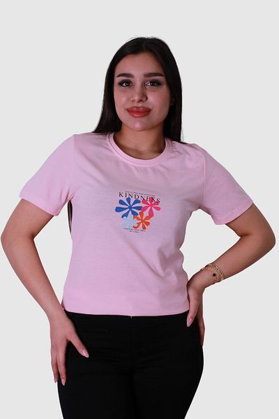 trender Γυναικείο μπλουζάκι Kindess Print Powder