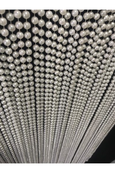 özdeğer home 90x200beyaz inci boncuk sıfır aralık plastik zincir perde kapı perdesi