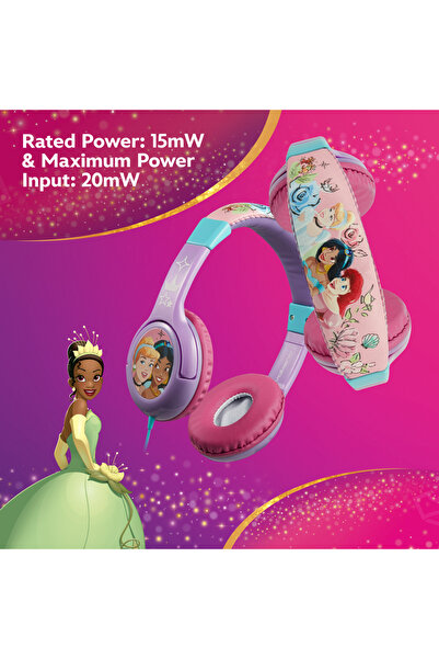 Volkano سماعات رأس ستيريو للأطفال من ديزني برينسيس بتصميم مريح وقابل للتعديل وصوت عالي الجودة