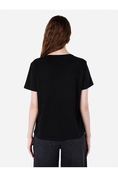 Colin's Regular Fit Crew Neck Black Women's Short Sleeve T-Shirt Cl 1068566