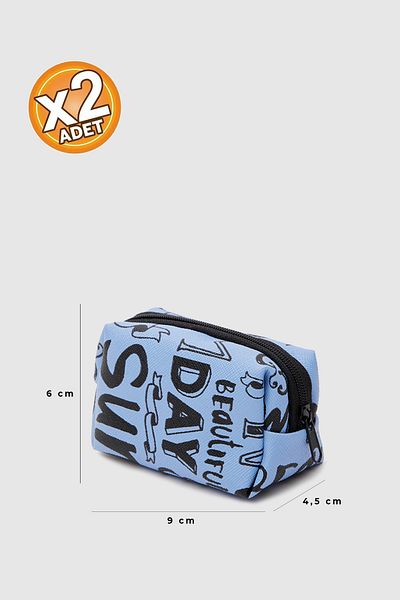 Shanta Blue Graffiti C13 Compact Size Unisex Cosmetic and Coin Wallet X 2 Pcs
