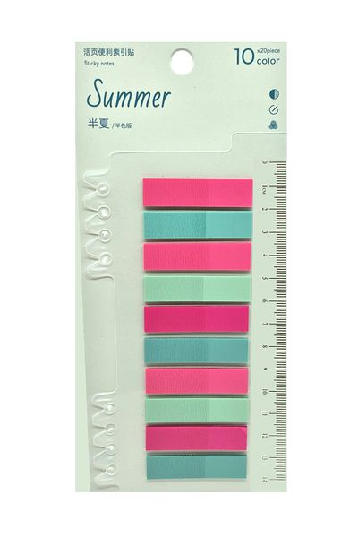 sibga tasarım Transparent Colored Post-It Note Paper - 200 Sheets Bookmark Sticker