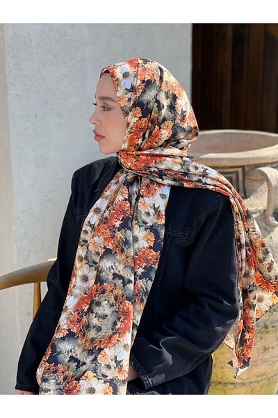 Modakaşmir Daisy Pattern Twill Shawl