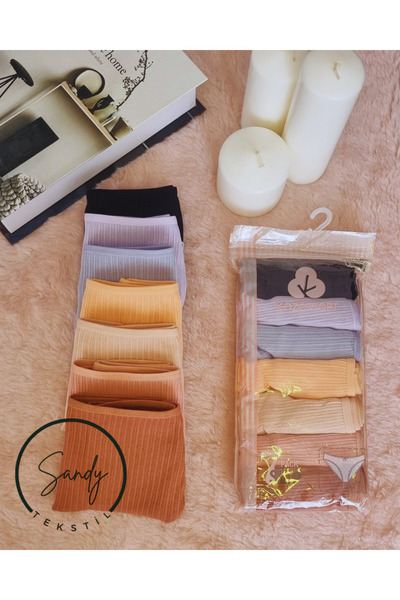 Koza soft Kadın Pamuklu Kaşkorse Modern Slip 7'li Külot Renkli