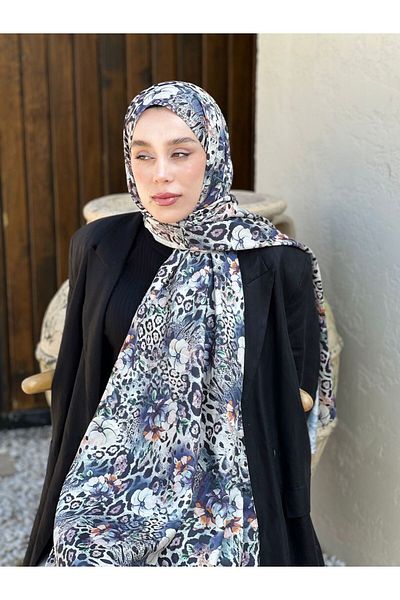 Modakaşmir Floral Pattern Twill Shawl