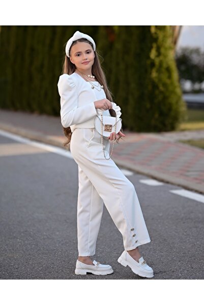 Kids Nora Dress Girl's Holiday Suit 5 Pieces (Jacket /Pants /Crown/Bag /Belt)