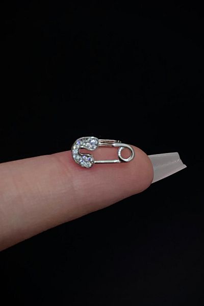 Blisse Piercing Women's Safety Pin Figured Tragus Helix Ring Steel Piercing