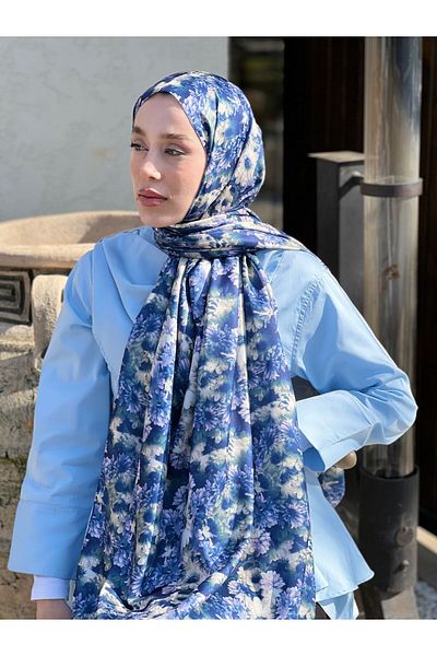 Modakaşmir Daisy Pattern Twill Shawl