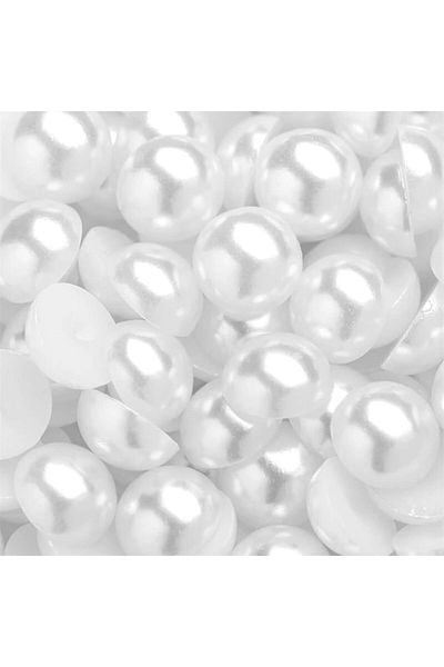PASAMİA 4 mm White Half Perforation Free Pearl Beads 25 g (1150-1200 Pieces)