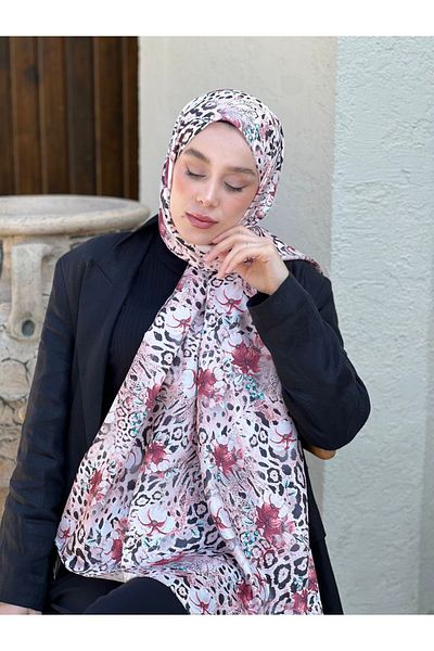 Modakaşmir Floral Pattern Twill Shawl