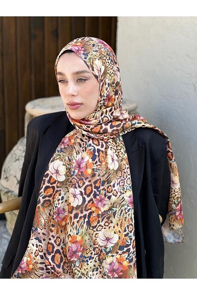 Modakaşmir Floral Pattern Twill Shawl
