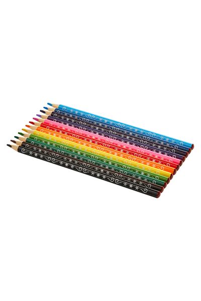 Volkano Frozen 12 Triangular Colour Pencils Set Ergonomic Grip for Easy Handling Vibrant & Smooth Coloring