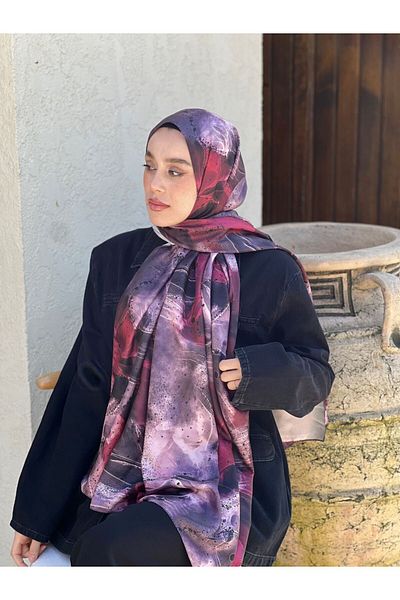 Modakaşmir Şal din twill cu model Bandera