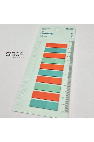 sibga tasarım Transparent Colored Post-It Note Paper - 200 Sheets Bookmark Sticker