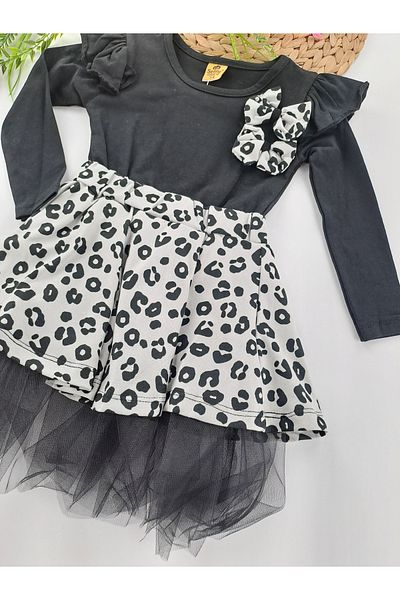 Butik Rochie de fetiță din tul cu imprimeu leopard Rochie de sărbători