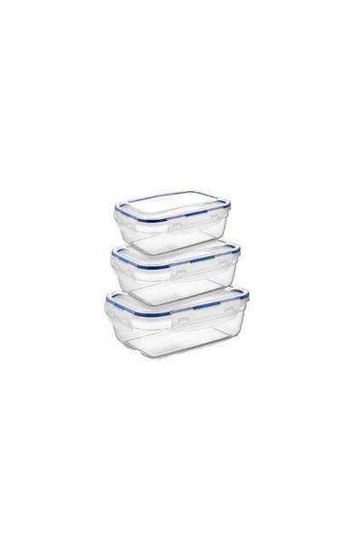 ASUDE Asd029 Rectangular Leakproof Transparent Storage Container Set of 3 500-900-1500 ml