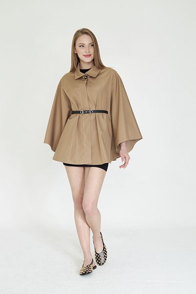 SevdeUgur Καμηλό Ζώνη Trench Coat Poncho / Sevde Ugur
