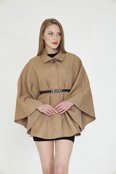 SevdeUgur Καμηλό Ζώνη Trench Coat Poncho / Sevde Ugur