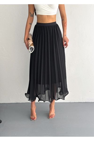 Zula Moda Γυναικεία σιφόν πλισέ φούστα