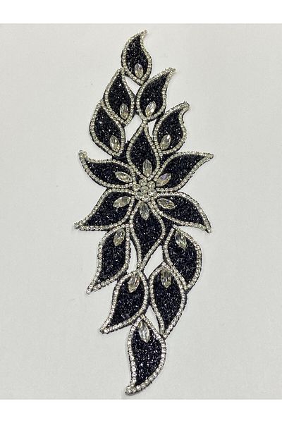 karantuhafiye Leaf Model Applique Black Paste with Iron