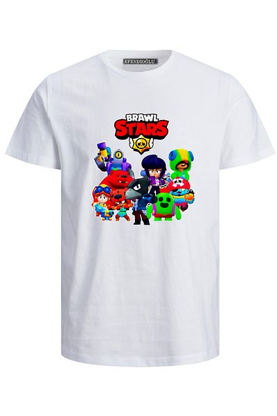 Efendioğlu Design Tricou pentru copii din bumbac cu mânecă scurtă cu imprimeu Brawl Stars