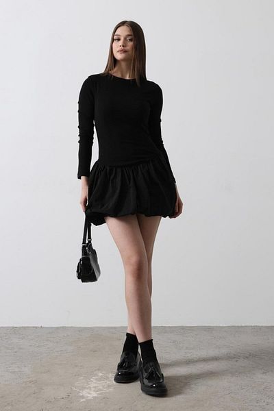 MRA Fashion    Balloon Skirt Dress - Black