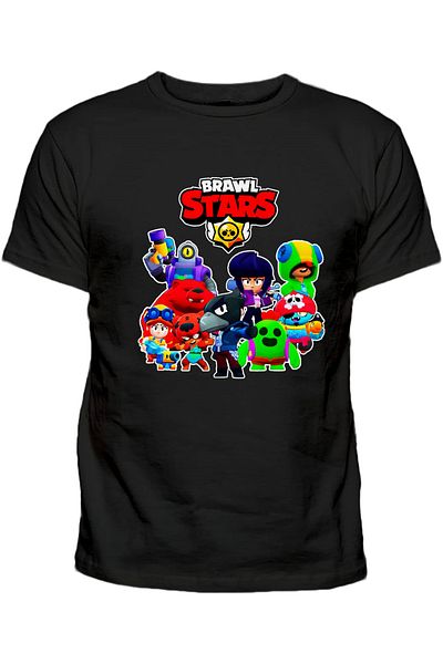 Efendioğlu Design Short Sleeve Brawl Stars Printed Cotton Children's Tshirt