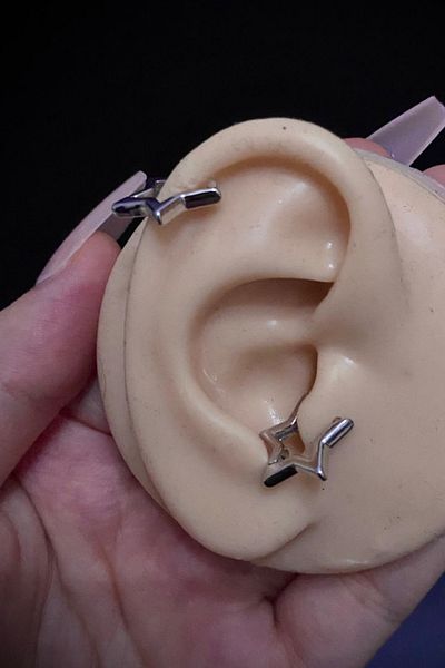 Blisse Piercing Women Star Figured Tragus Helix Cartilage Ring Steel Piercing