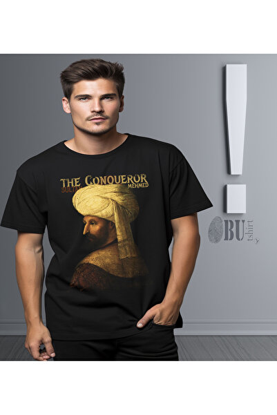 BUTSHIRT BU Tişört'  Fatih Sultan Mehmet - The Conquerer‘  Baskılı 'Regular-Fit' Unisex Tişört