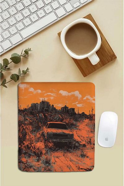SonicTouch Texas Prairie with Wrist Rest Orange Rectangle Smooth Surface Seamless Mouse Pad 18X22Cm