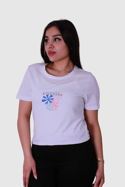 trender Tricou alb pentru femei Kindess Print