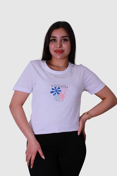 trender Tricou alb pentru femei Kindess Print