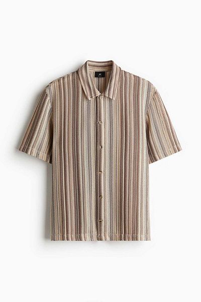 H&M Regular Fit Crochet-look Shirt