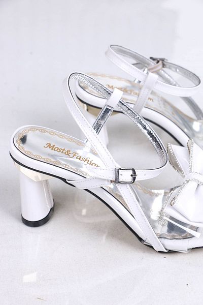 sefayol Pantofi de damă cu toc transparent Connell White Bow