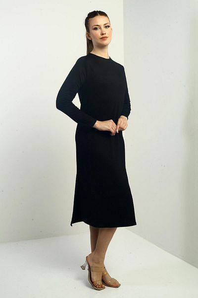 By Saygı Rochie midi de damă Crystal Basic cu fantă laterală