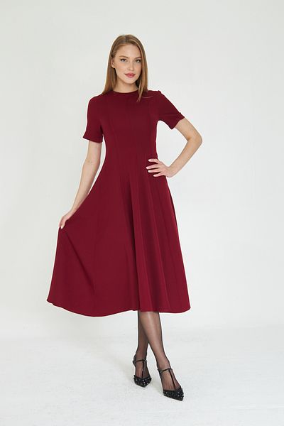 SevdeUgur Φόρεμα μπορντό Maxi Length Flounce / Sevde Ugur