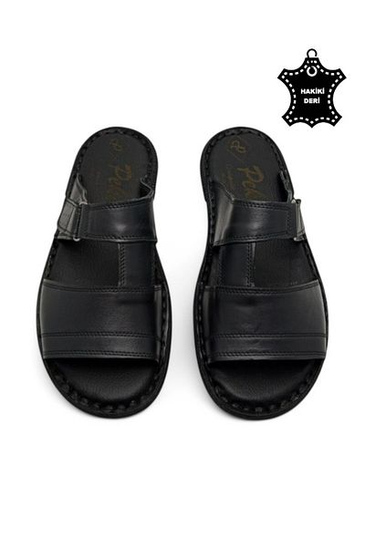 MAGIC SHOES Orthopedic Men's Slippers with All Genuine Leather and Heel Cushion System