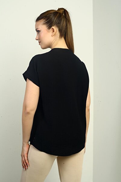 By Saygı Women's Shawl Collar Oversize Shirt