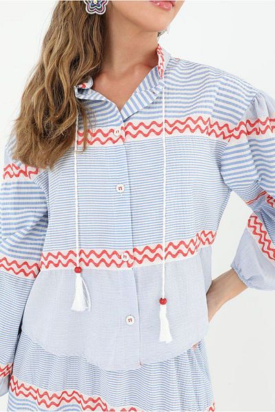 Moda Rosa 25Y2242 - Blue - Poplin Skirt Suit