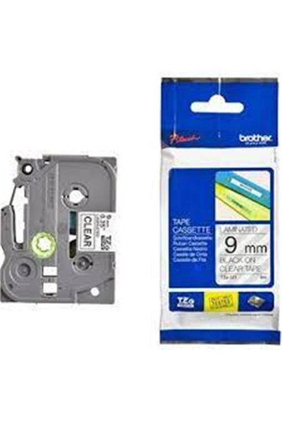 Universal Brother TZE-121 9 mm Transparent Label with Black Lamination