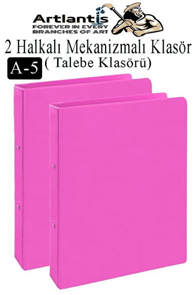 Artlantis Pink 2-Ring Folder 2Pcs A5 Pvc Student and Office Type Paperwork Pr...