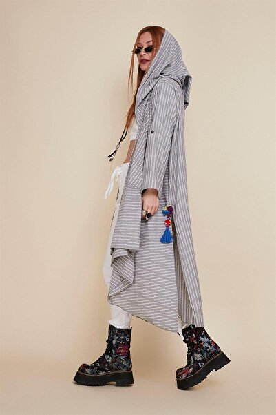 Park Moda Εποχιακό πόντσο Boho με κουκούλα με μάγισσα και καπάκι