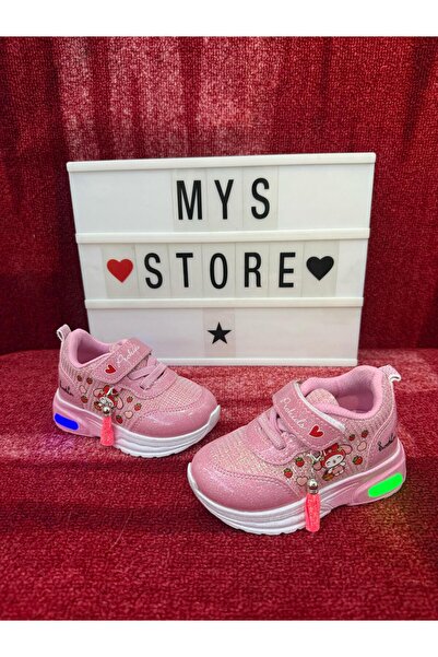 MYSSTORE KIZ ÇOCUK SİMLİ PÜSKÜLLÜ PİNK SPOR AYAKKABI PEMBE