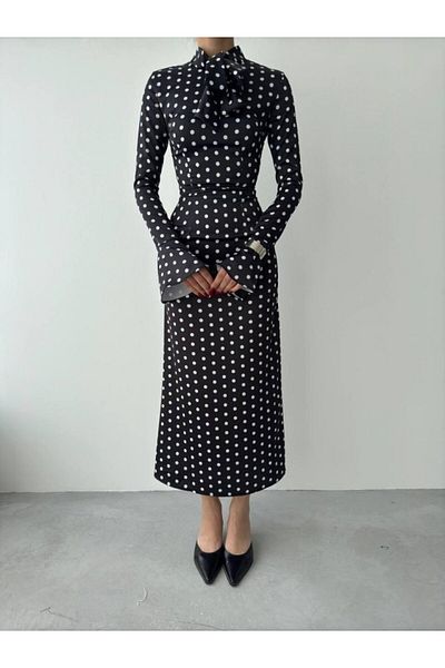 Kokosh moda Πουά φόρεμα Potenza